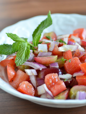 Refreshing Grape Mint Tomato Salad from Ally's Kitchen: A Passport for Adventurous Palates