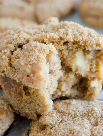 bite out of apple muffin