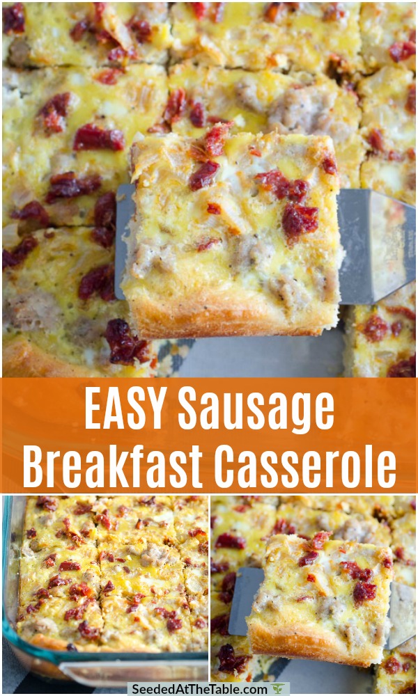 pinterest collage for sausage breakfast casserole
