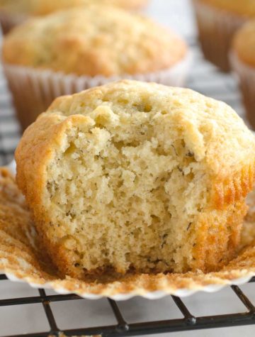 inside of banana muffin