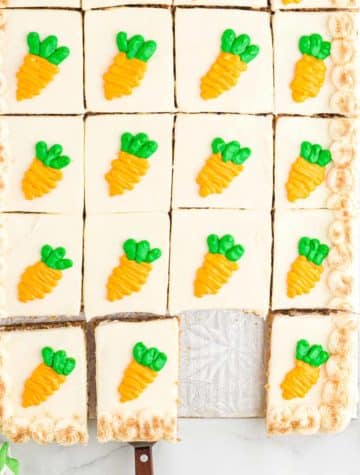 carrot cake in a sheet pan